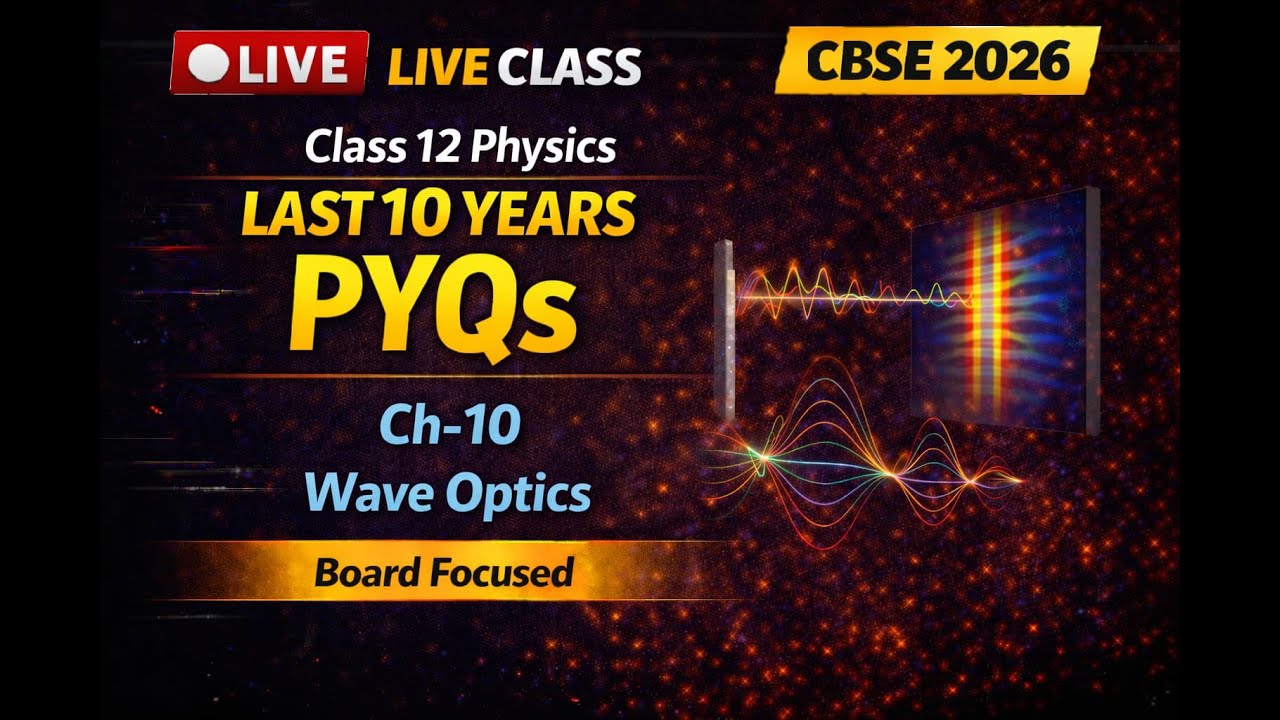 Class 12th Physics PYQs LIVE | Ch-10 WAVE OPTICS | CBSE Board Exam 2026