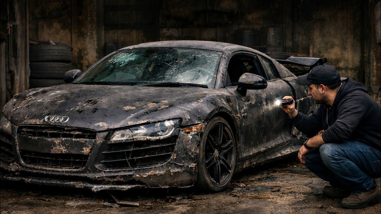 ASMR Car Restoration! Full Restoration of Audi R8  Burned To New #audi #restoration 