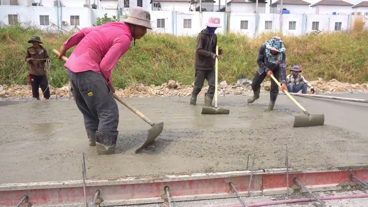 Wow Amazing Concrete!! Road Technology in Village | Construction Works