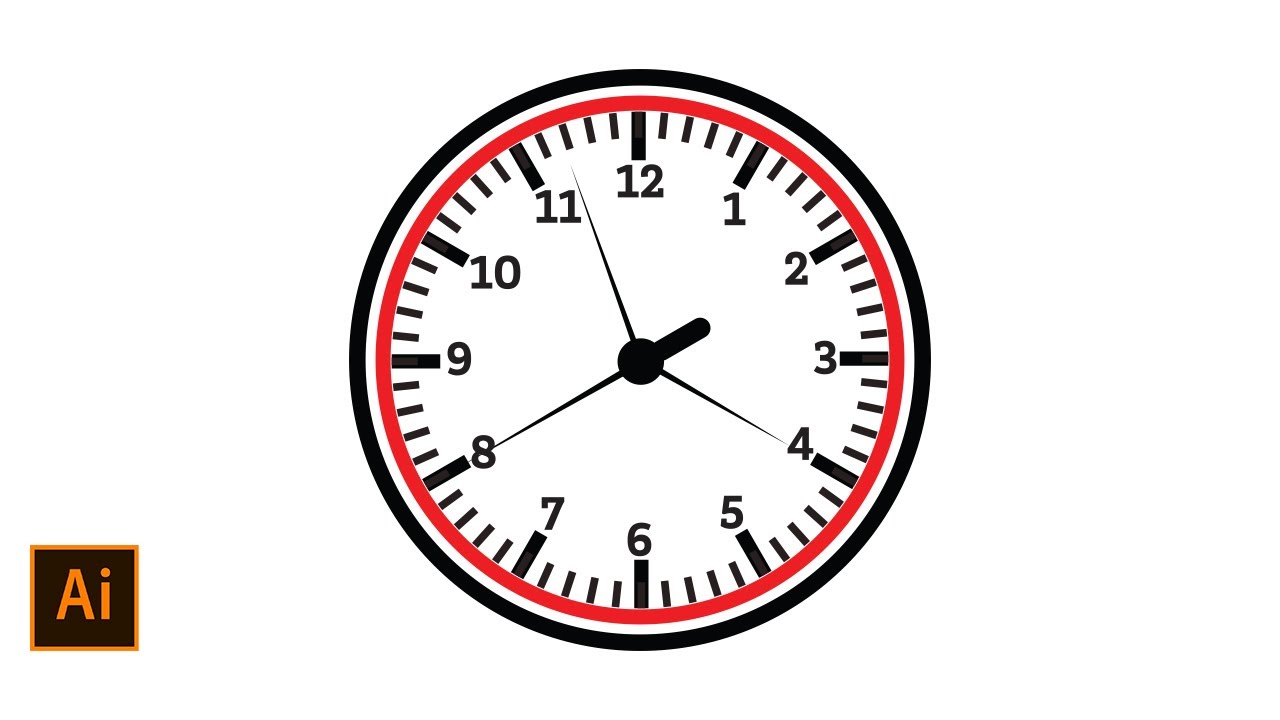 How to Create Wall Clock in Adobe Illustrator | moonretouching |