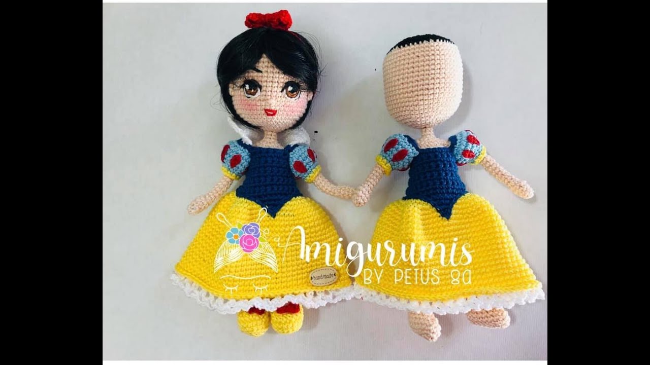 Muñeca Princesa Blanca Nieves amigurumis by Petus, (3a parte)