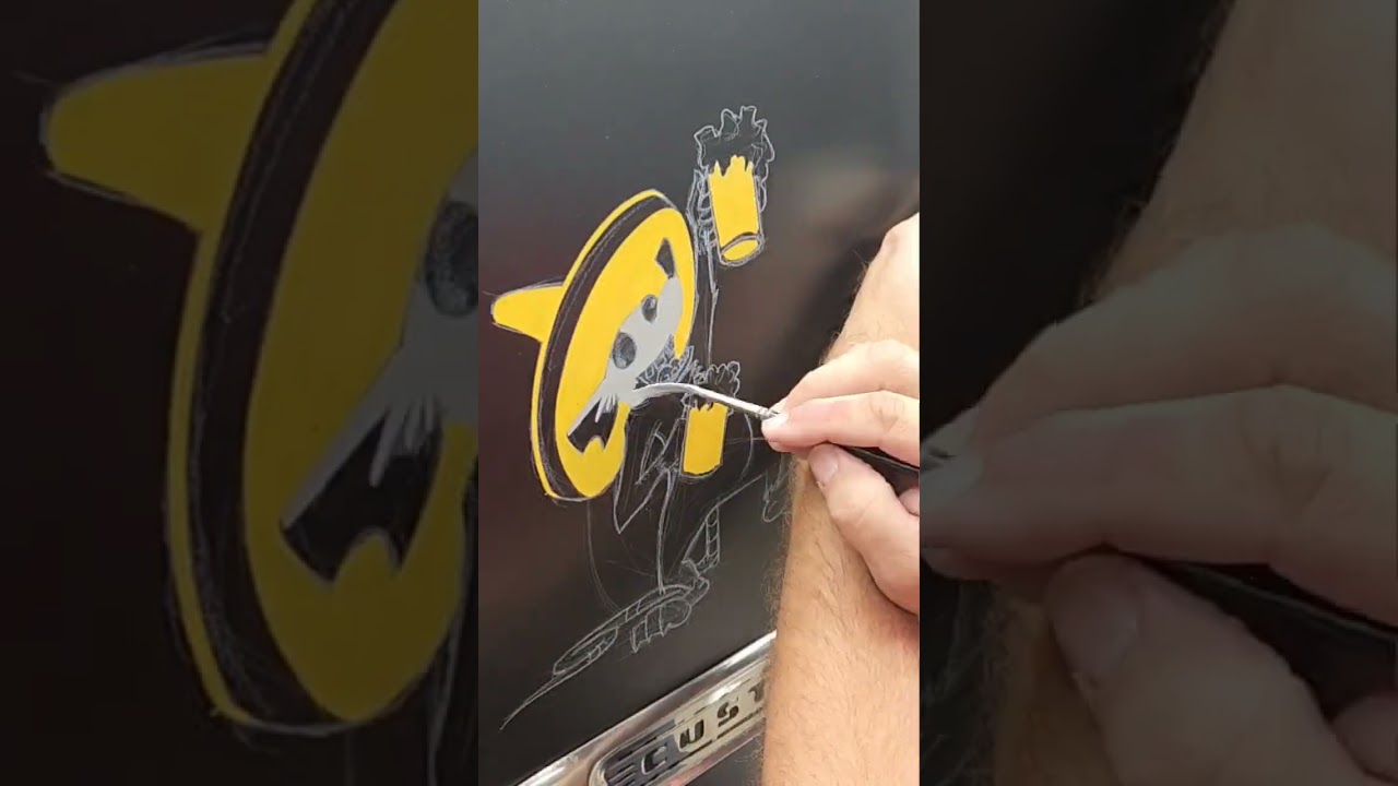 Concept to completion on a 1950 shoebox ford #pinstriper #alwayshandpaint