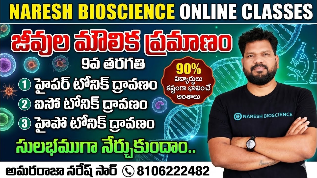 హైపో టోనిక్, హైపర్ టోనిక్, ఐసో టోనిక్ ద్రావణాలు||9 వ తరగతి||జీవుల మౌళిక ప్రమాణం 
