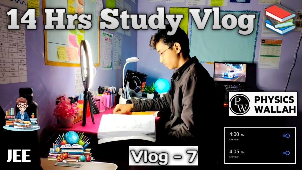 14 hrs Study Vlog 📚⏩ A Day In A Life Of JEE Aspirants 🥴📚#iitjee #iitbombay #vlog #studyvlog #akshad 