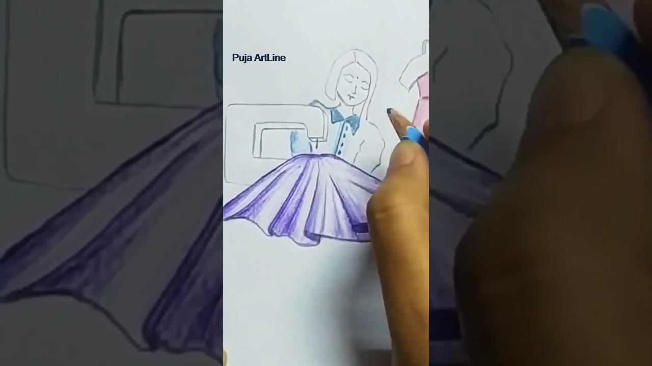 How to draw a Cute Girl -Step by Step || working girl draw for beginner || Step by step art.