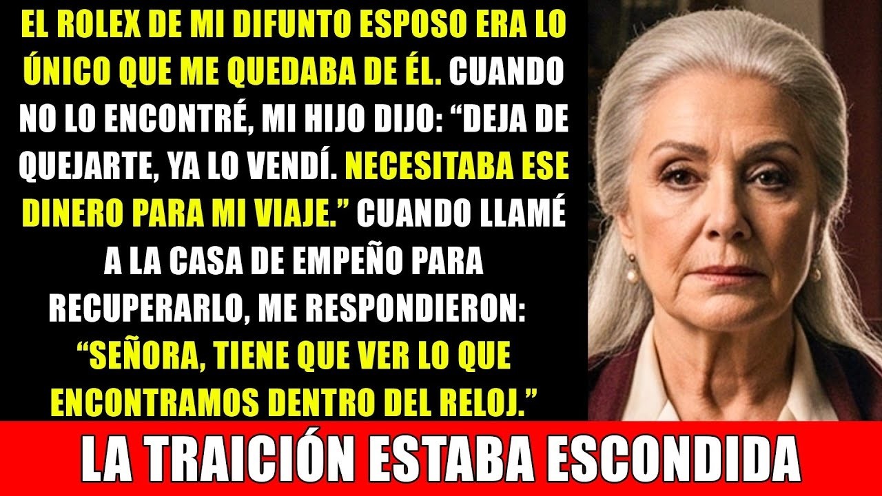 Ellos empeñaron el rolex de mi difunto esposo para sus vacaciones de lujo  Luego el dueño me lla