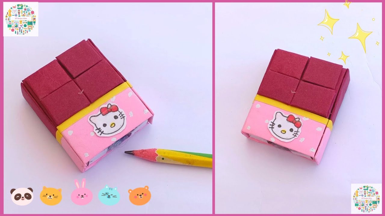 How to make Hello kitty Mini notebook shape Pencil Sharpener With Paper/Hello Kitty Stationery