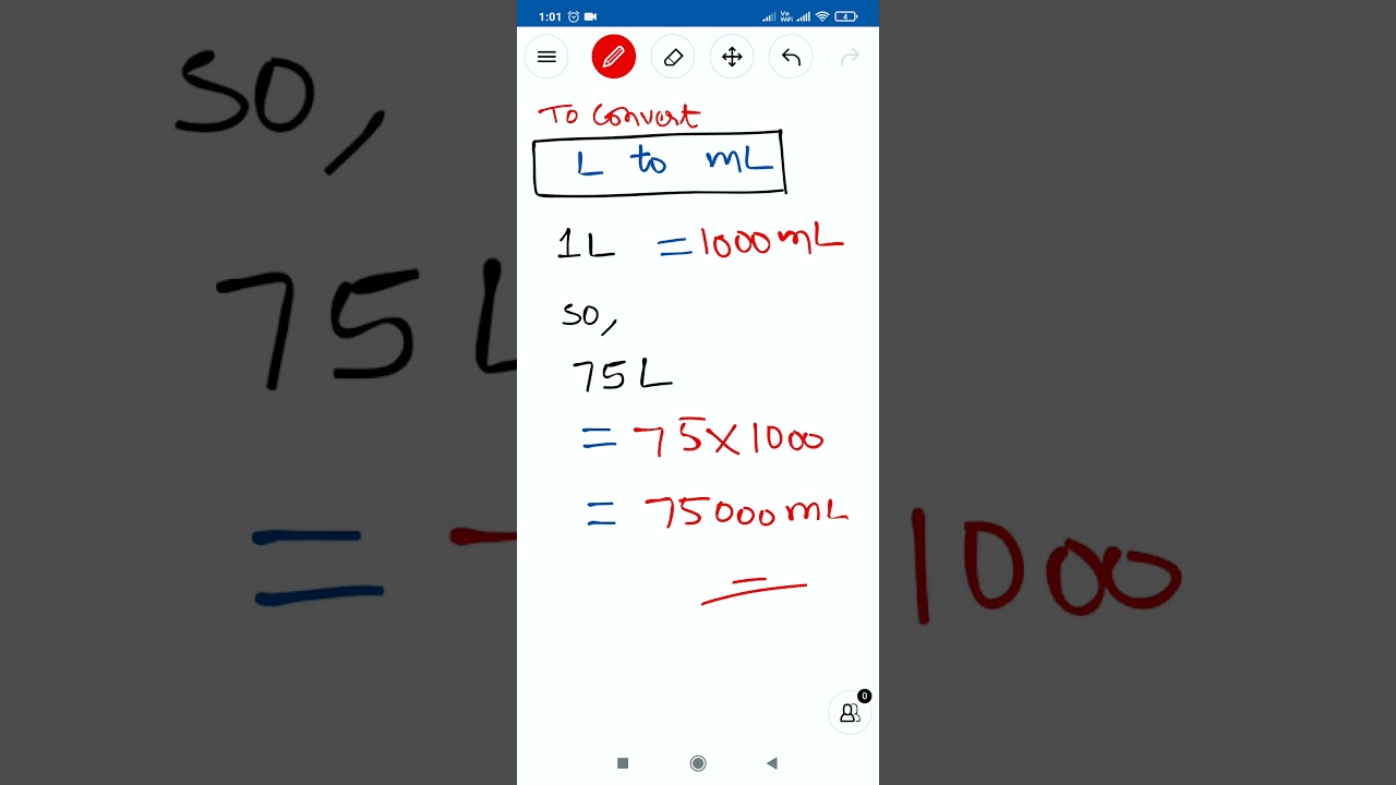 how to convert liters to milliliters // @Maths Tuition  // measurement basic conversion of units 💯❤👍