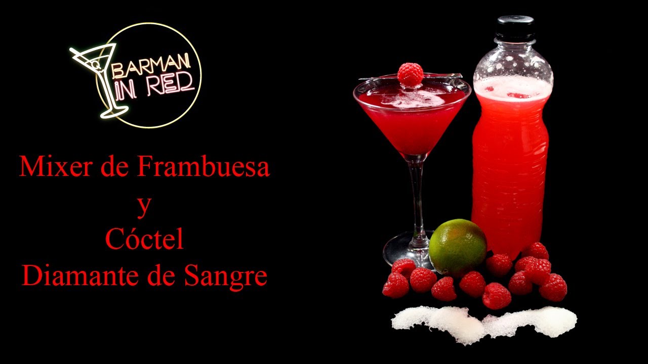 COMO HACER UN MIXER CASERO DE FRAMBUESA Y COCTEL DIAMANTE DE SANGRE