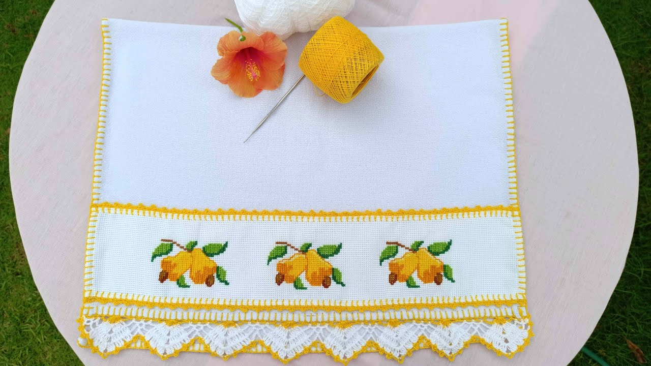 COMO FAZER BICO DE CROCHÊ SIMPLES PARA PANO DE PRATO