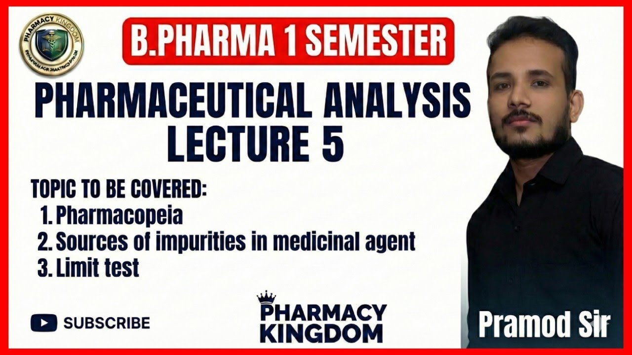 Impurities in medicinal agent, Sources, Types, and Limit Tests | Pharmacy Kingdom lecture-5 unit-1