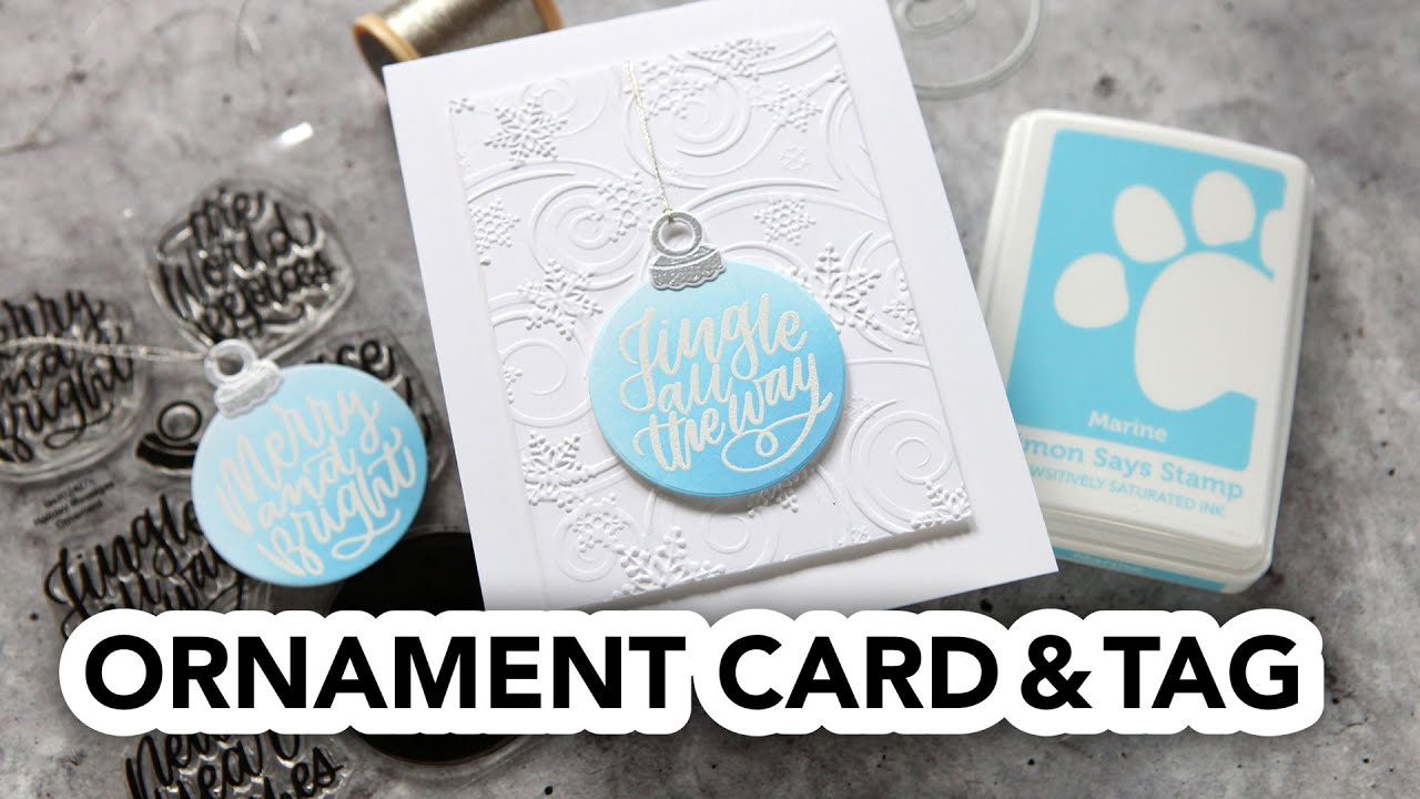 A clean and simple ornament card and matching tag (you can do this!)