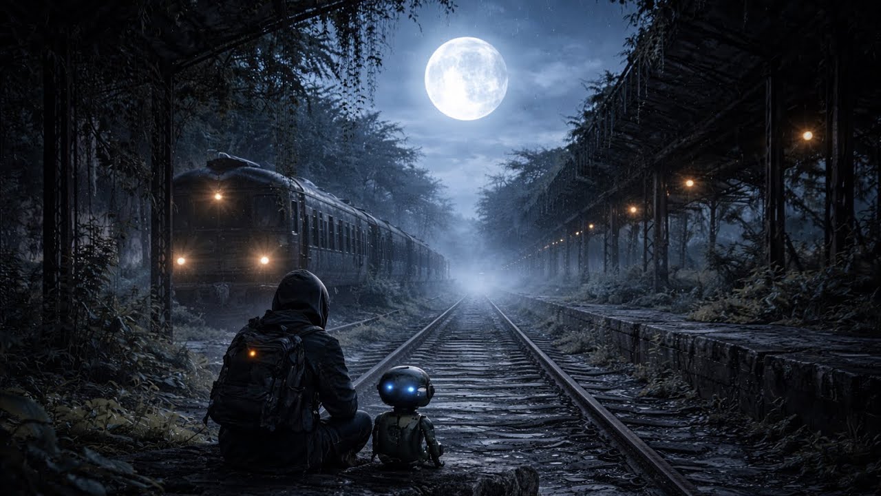 Abandoned Train Station at Night | Post-Apocalyptic Ambient | Deep Sleep