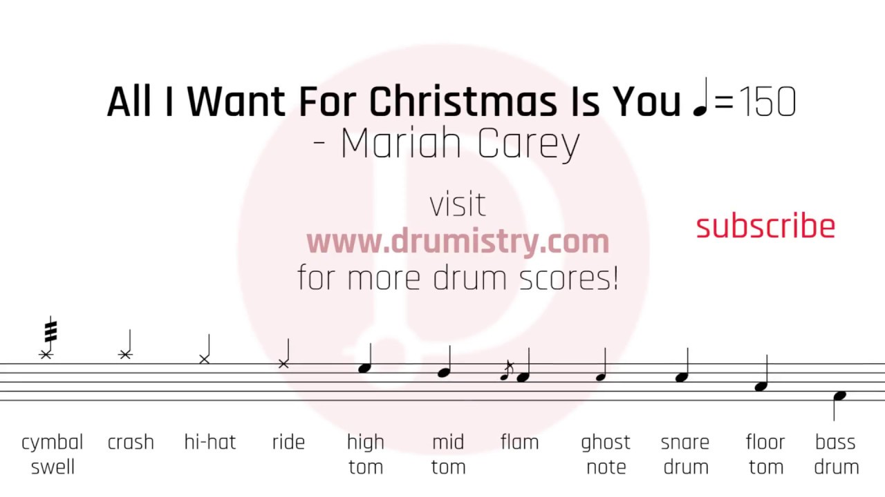 Mariah Carey - All I Want For Christmas Is You Drum Score