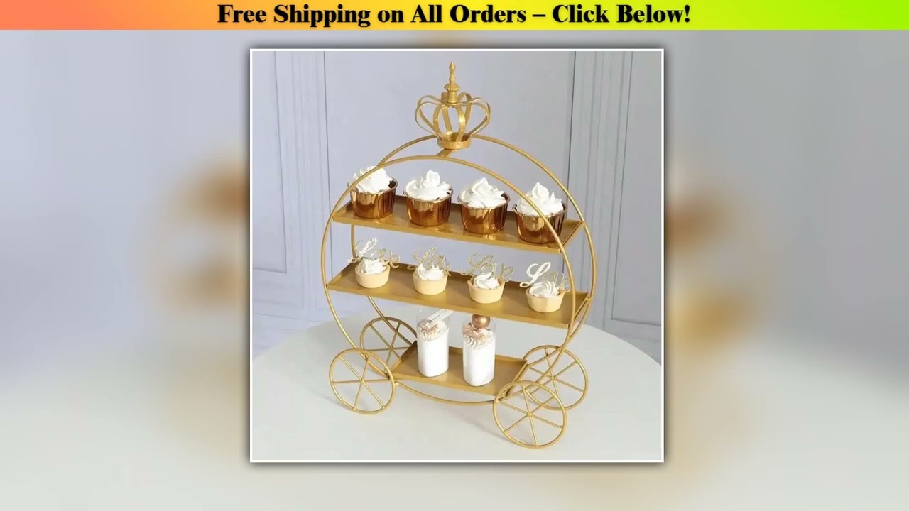 European Style Crown Dessert Rack, Multi-Layered Pastry Display Stand With 3 Tiers For Wedding And