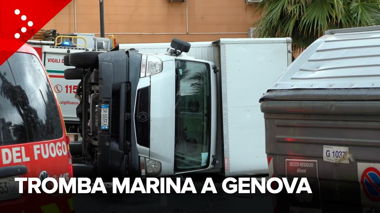 Maltempo a Genova, tromba marina a Pegli: vento ribalta furgone. Testimoni: 