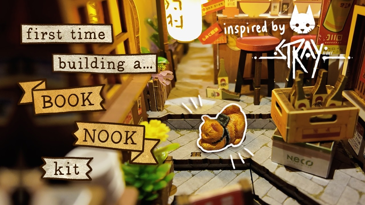 building a book nook (with a lil cyberpunk twist!) 🌱🌸🐱 (rolife kit)