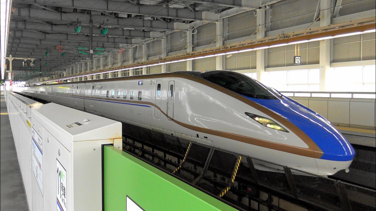 【4K】北陸新幹線W7系・E7系「はくたか」(IGBT-VVVF)到着・発車シーン集+W7系・E7系「かがやき」通過シーン集 糸魚川駅にて 2022.1