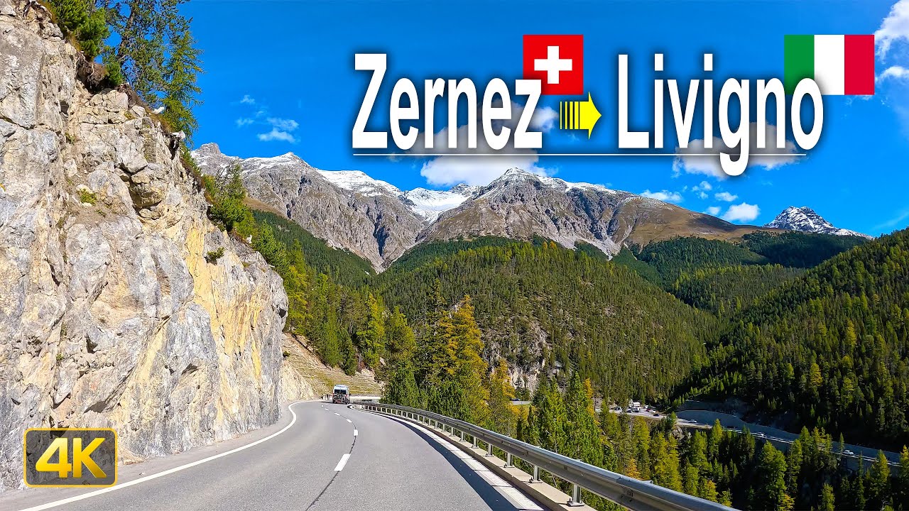 Scenic Drive through the Swiss & Italian Alps from Zernez to Livigno