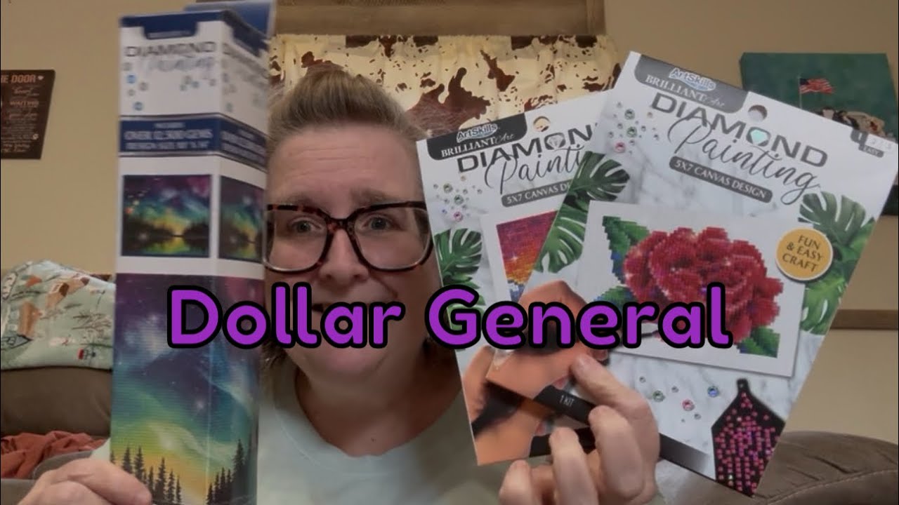 Распаковка и покупка наборов для алмазной живописи из магазина Dollar General.