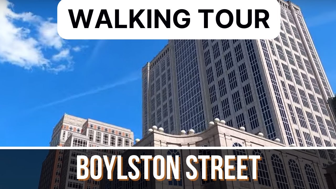 Step Into the Essence of Boston: Boylston Street Walking Tour New England City Background Ambiance