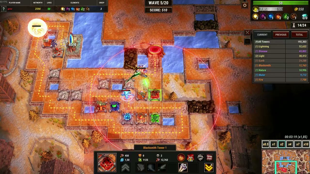 Element TD 2 Mazing Campaign   Level 6   A Fallen Leaf