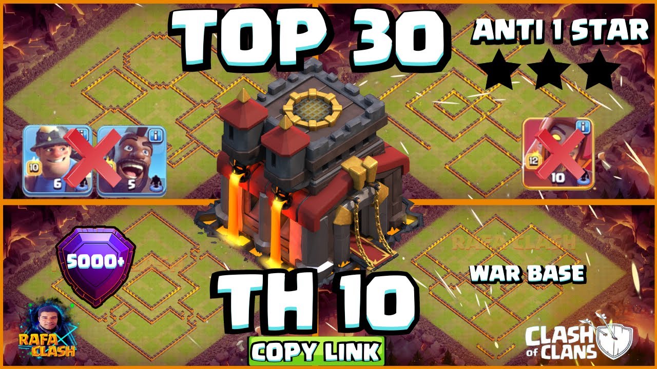 🔥TOP30 LAYOUTS CV10 ANTI 2 ESTRELAS 2024 TH10 ANTI 2 STARS / FATMING BASE WITH LINK CLASH OF CLANS