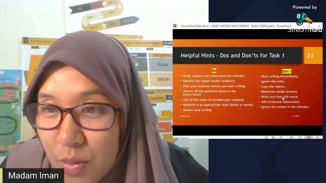 MUET WRITING - Last minute info!