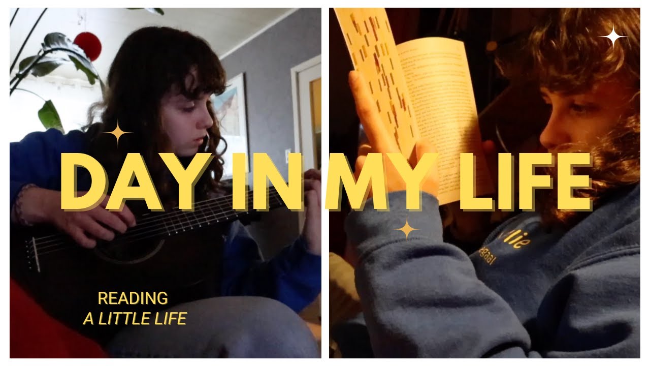 spring break day - reading a little life, playing some music 📖✨🎧