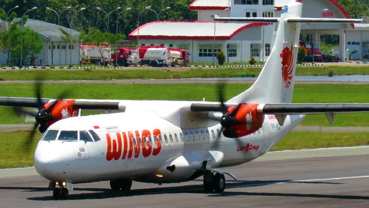Pesawat Terbang Wings Air ATR 72-600 Take Off (Pesawat Terbang Indonesia)