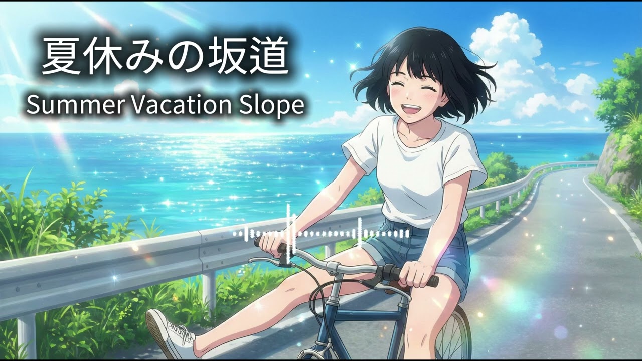 【青春アニメ風】夏休みの坂道｜冬に聴く“夏の記憶”アコギポップ（オリジナル曲／歌詞付き）