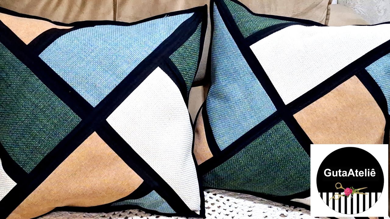 Almofada de Retalhos usei Faixas/com passo a passo/linda ❤️