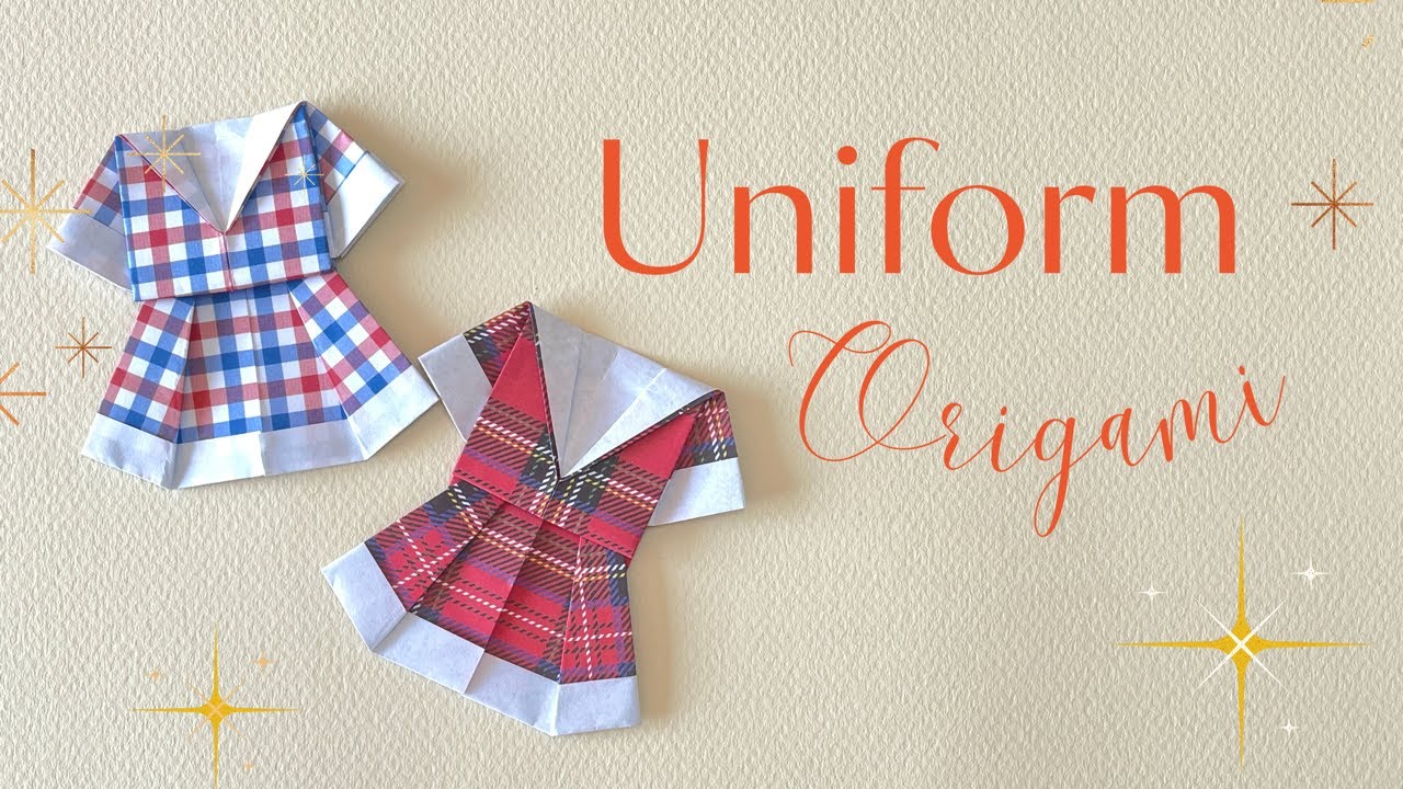 Origami Cute Uniform Tutorial | 折り紙1枚でかんたん！制服の折り方