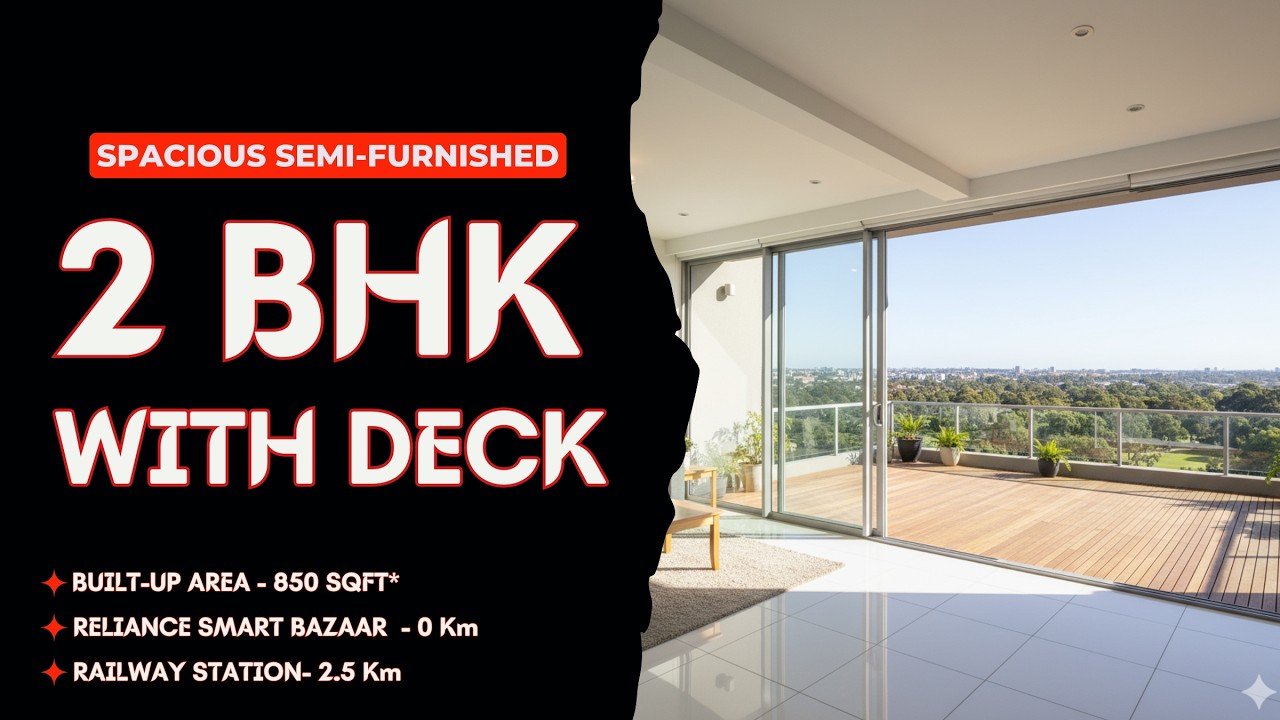 🏡 2 bhk Semi-Furnished Flat with Massive Deck in Thane West 🌆 | Unlimited Open View 🌿 #ThaneProperty