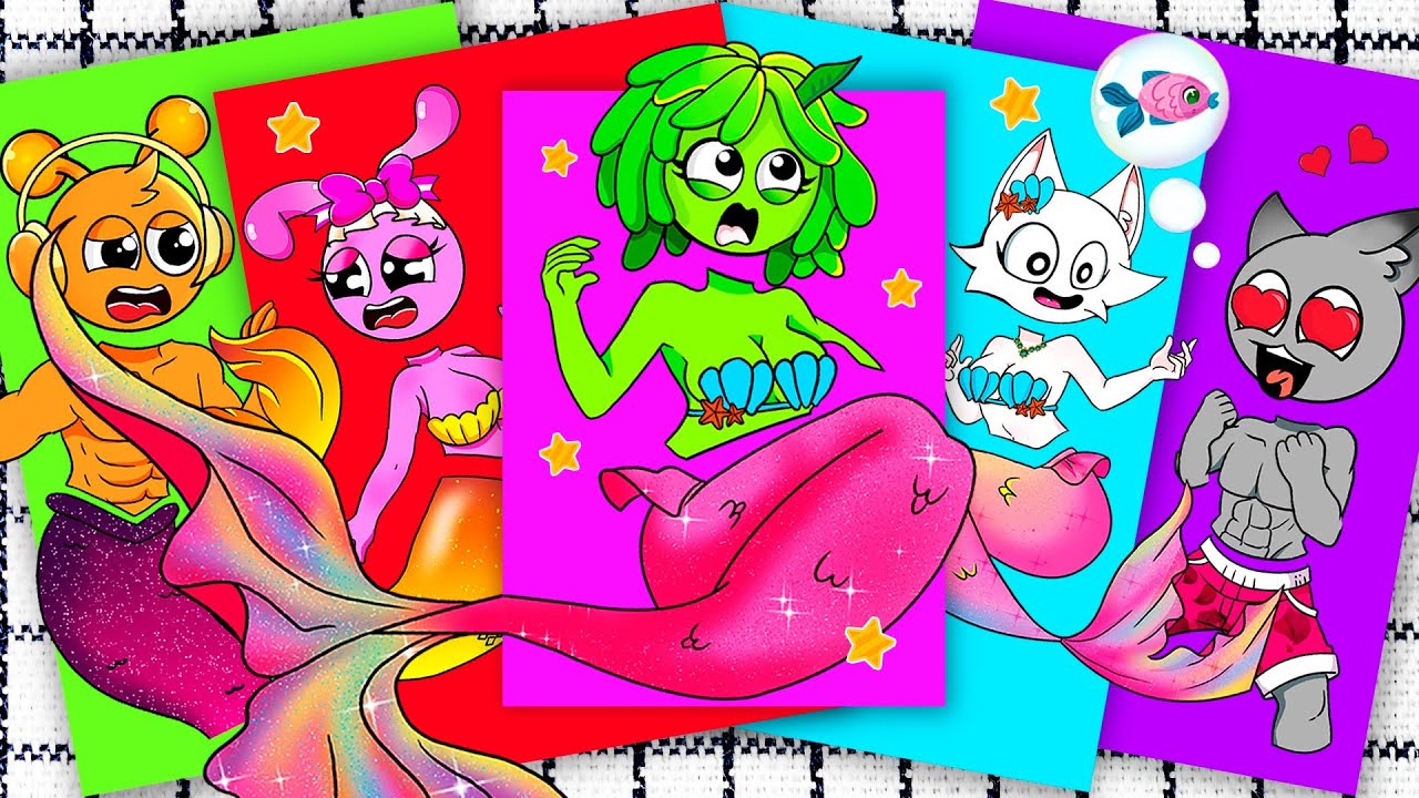 [ASMR Sticker Book] Incredibox Sprunki Fantasy Edition – The Magical Beauty of Mermaids 🧜‍♀️✨SUS MOD