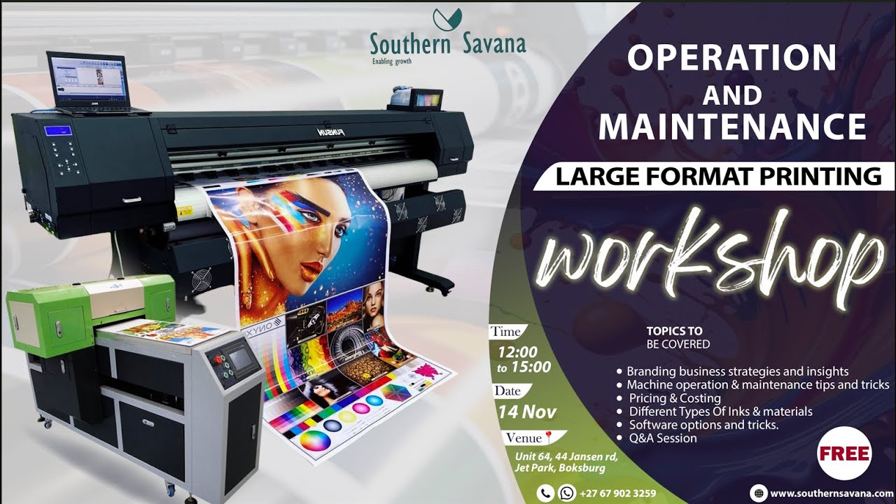 Operation and maintenance Large Format Printing workshop -  full tutorial, overview, and advice.