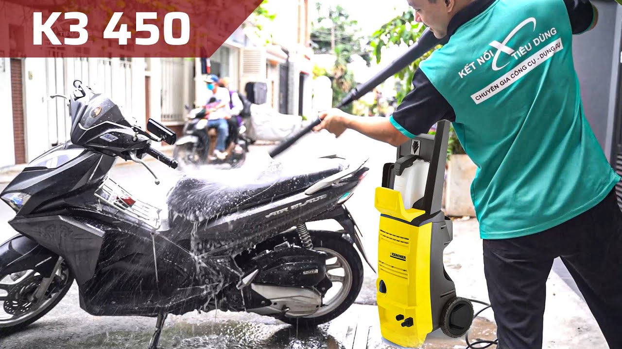 Dùng Thử Máy Xịt Rửa Karcher K3 450 - Máy Xịn, Cực Kì Tiện Với Nhiều Phụ Kiện Đi Kèm