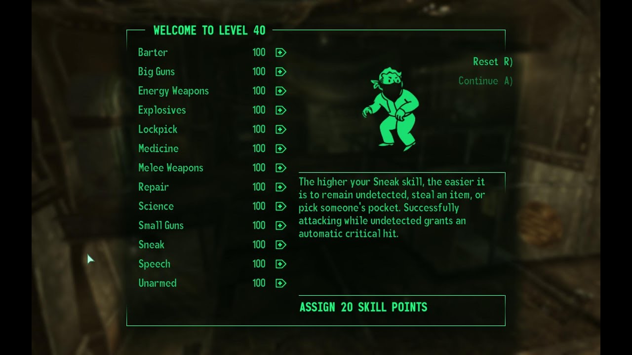 Все НАВЫКИ  на 100 БЕЗ  багов. Fallout: new Vegas.