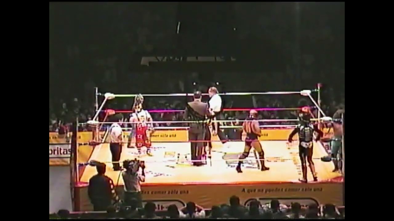 AAA en Zacatecas, Mexico 8.11.1995 - Rey Misterio Jr, Volador, Misterioso, Super Calo vs Psicosis ..