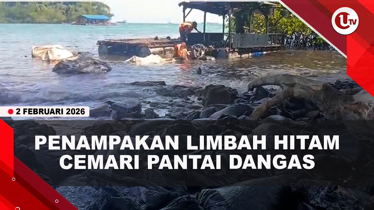 WARGA DAN NELAYAN ANGKUT LIMBAH HITAM CEMARI PANTAI DANGAS | U-NEWS