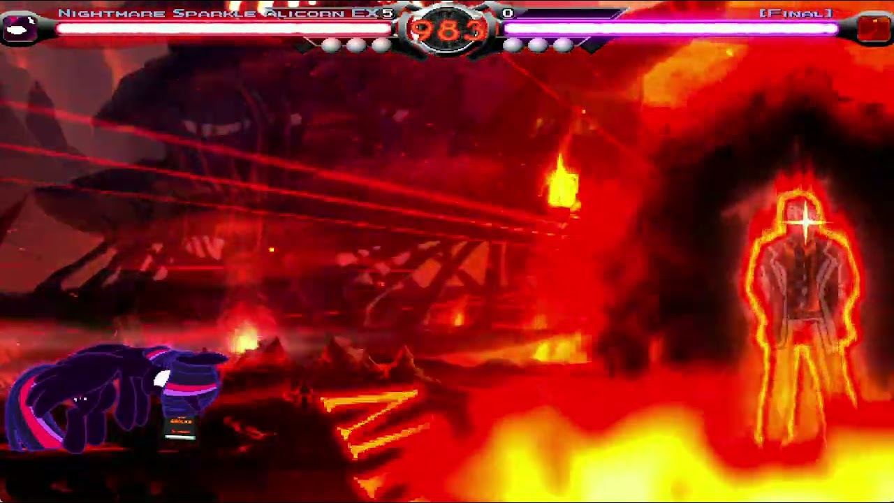 (winmugen)Nightmare Sparkle Alicorn EX vs inferno zero final