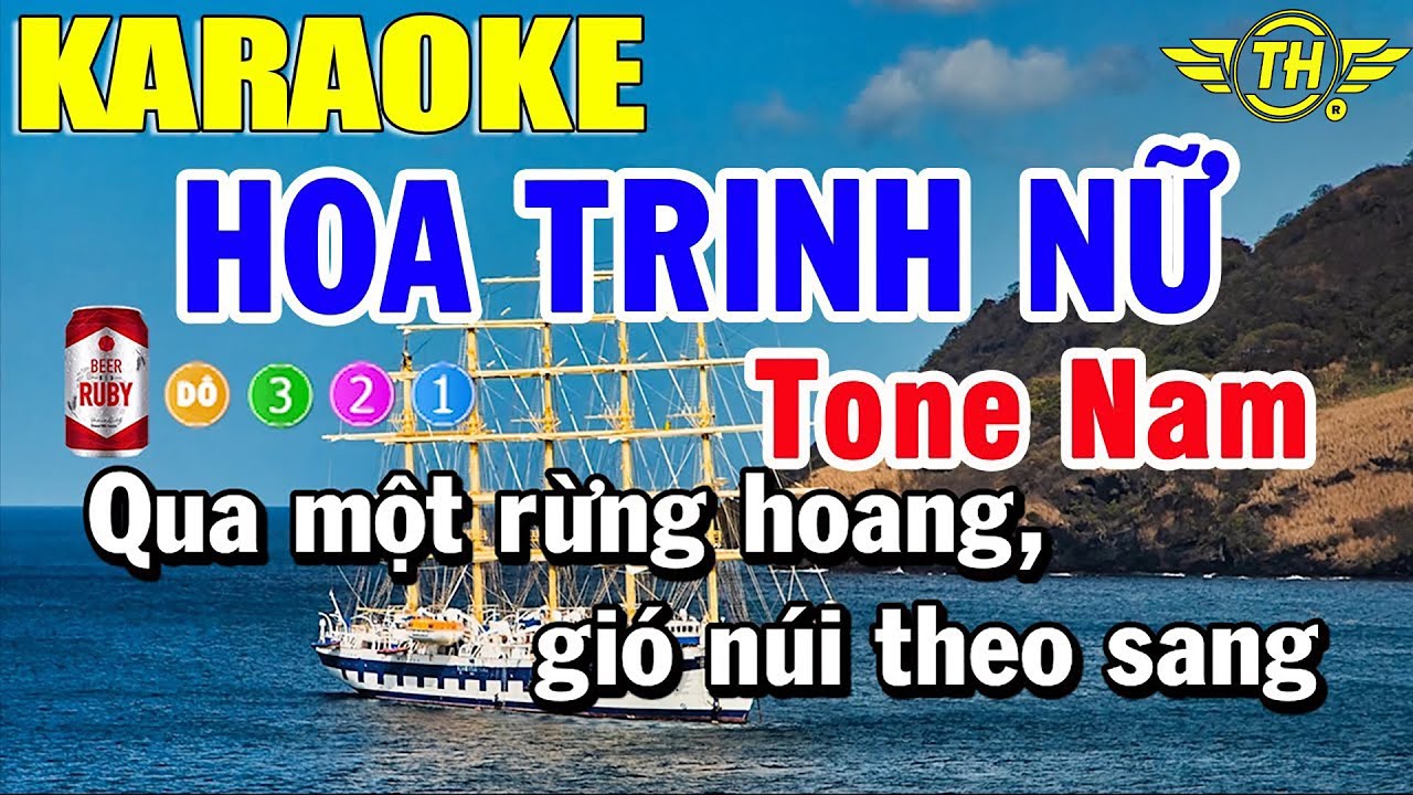 Hoa Trinh Nữ Karaoke Tone Nam Nhạc Sống | Trọng Hiếu