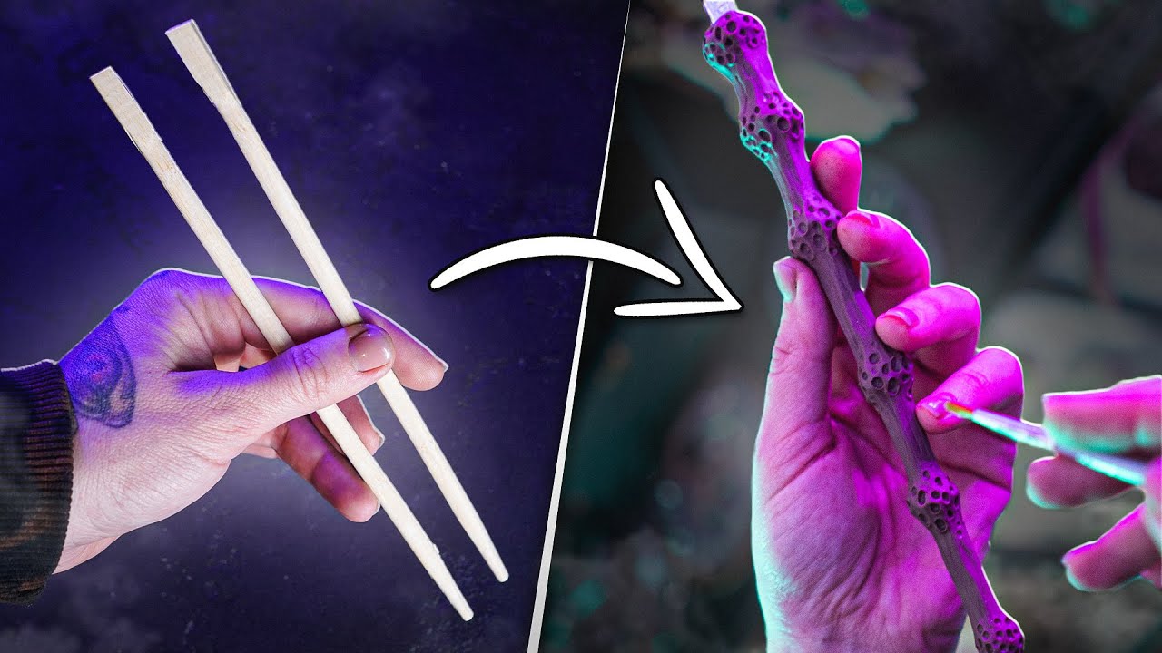 How To Make Harry Potter Elder Wands! Making the Wand from Clay DIY Witch and Wizard Magic Wands!