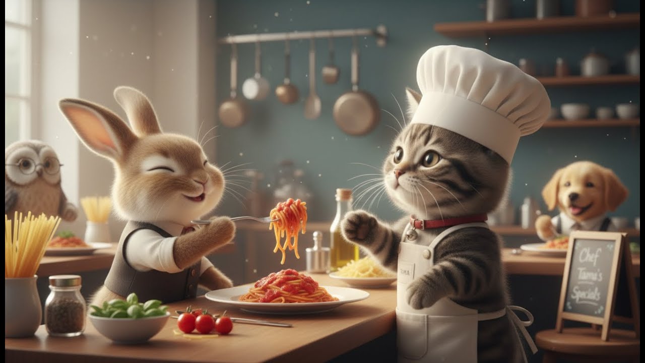 【おしごとAI猫たま】大人のイタリアン パスタ屋さん🍝