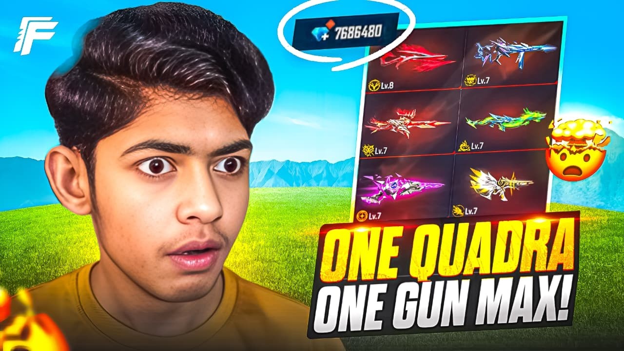 One Quadra =  Free Gun Maxed!?🔥| Insane Free Fire Gameplay 🔥