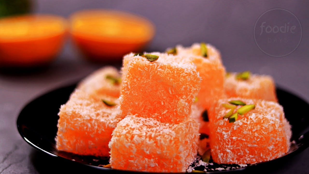 Turkish Delight | Turkish Orange Delight | Orange flavour Turkish lokum recipe