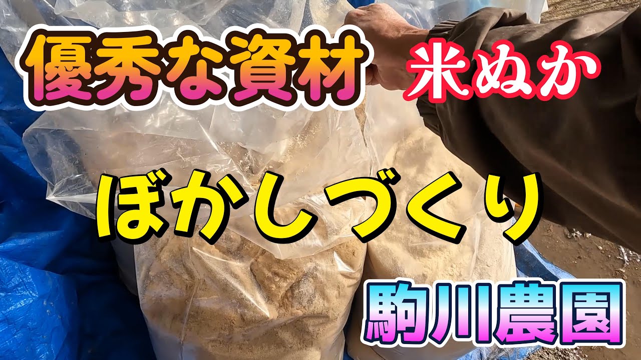 優秀な資材米ぬか　ぼかしづくり　駒川農園　26.1.18