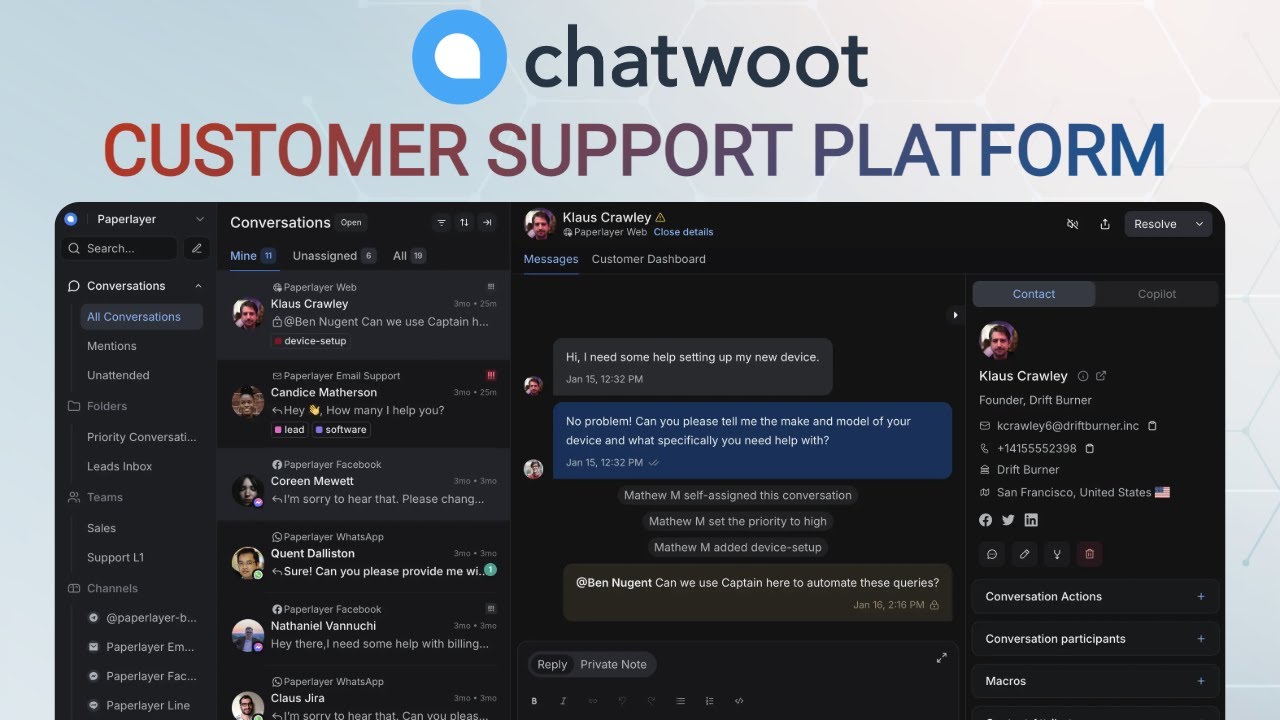 Chatwoot - Free Open Source Customer Support Platform