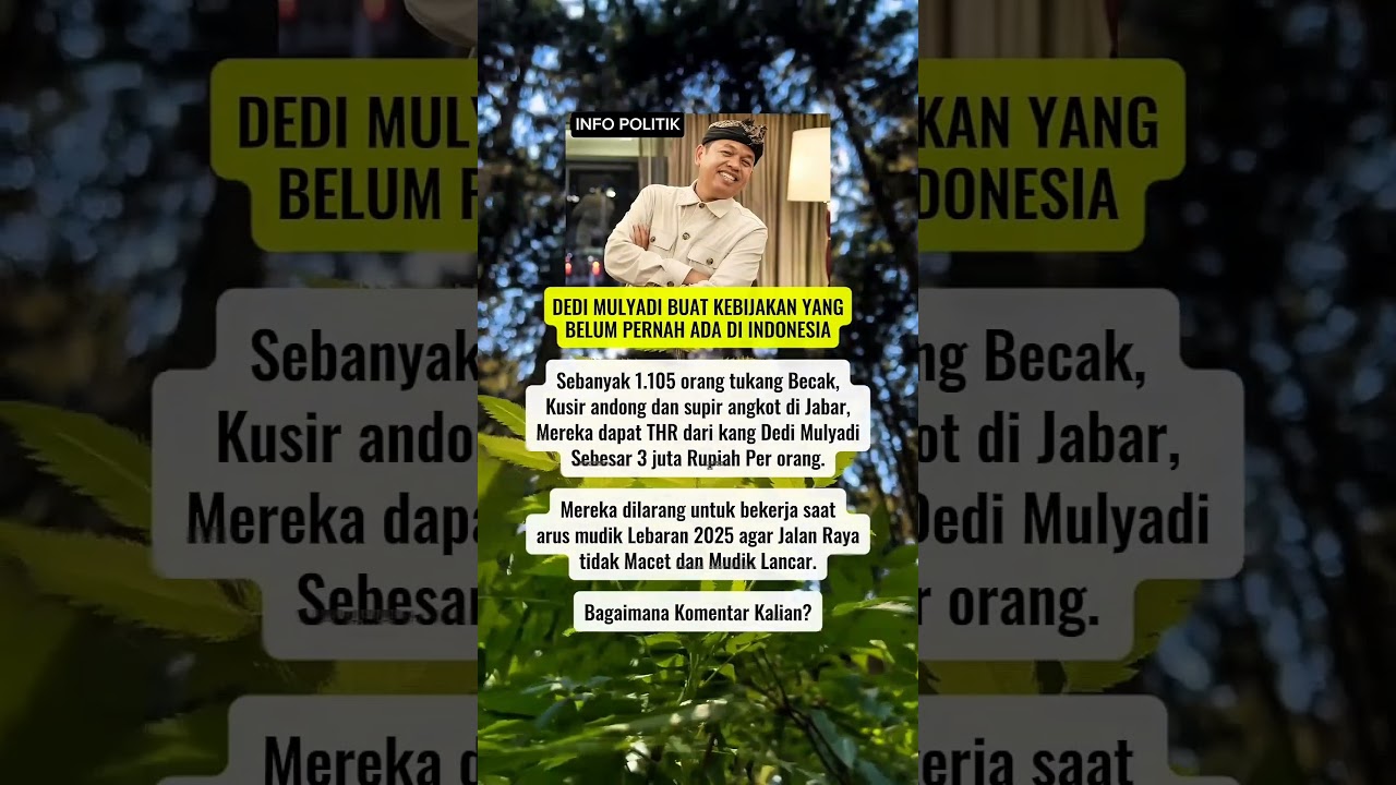 Dedi Mulyadi bikin kebijakan mantab ! #politics #reels #kdm #fyp