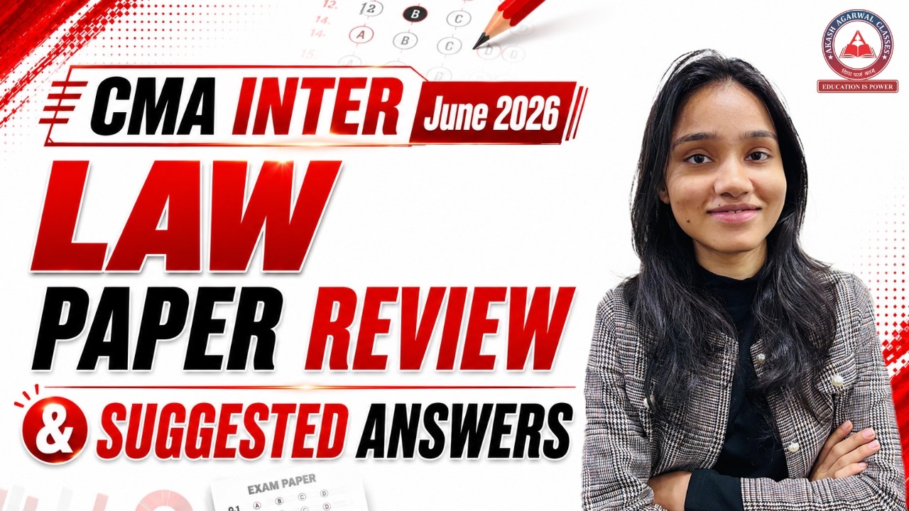 CMA Inter Law June 2026 Exam Question Paper Review | Suggested Solutions